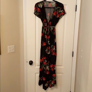 Floral wrap maxi dress